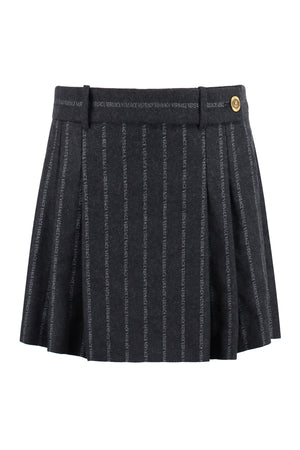 Pleated mini skirt-0